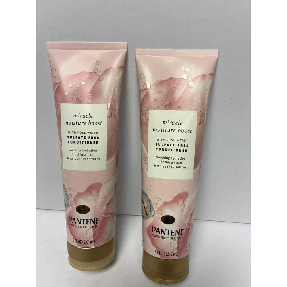 2X Pantene Nutrient Blends Miracle Moisture Boost Rose Water Conditioner 8 FL OZ